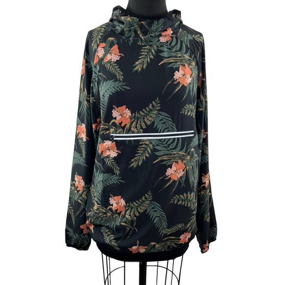 Spiritual Gangster Men's Ignite Anorak Jacket Hoodie Pullover Tropical Floral M - Picture 2 of 9